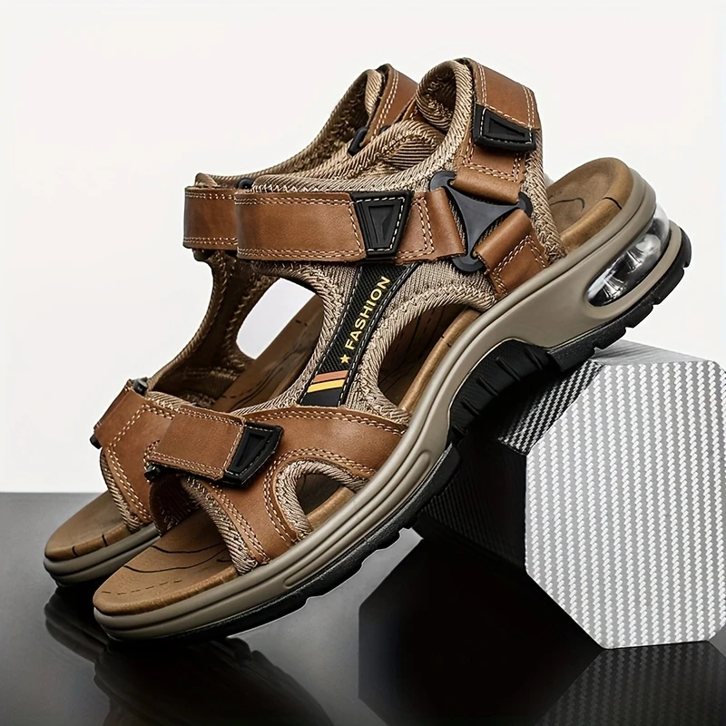 💯Summer Collection 💯Men's Orthopedic Leather Sandals – Breathable, Adjustable, Air Cushion