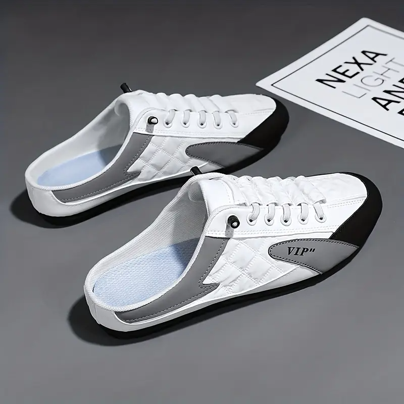 Men's Fashion Breathable Slip-On Mules, Lightweight Non-Slip Comfy Casual Shoes