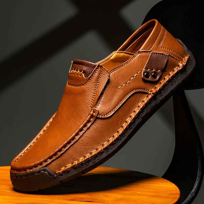 2026 FlexStep™ Classic Hand-Stitched Leather Loafers – Comfortable, Supportive, Slip-On