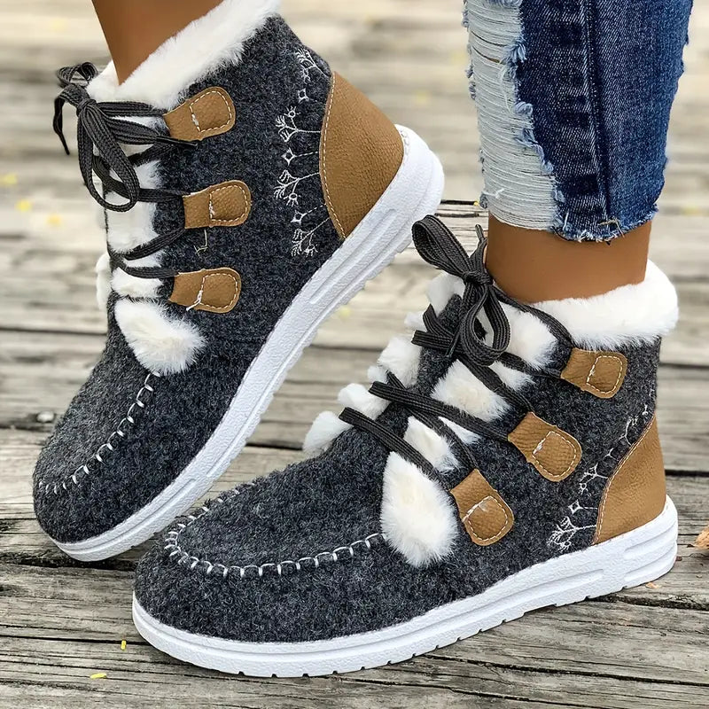 🥾 Cozy Fleece-Lined Women's Winter Booties