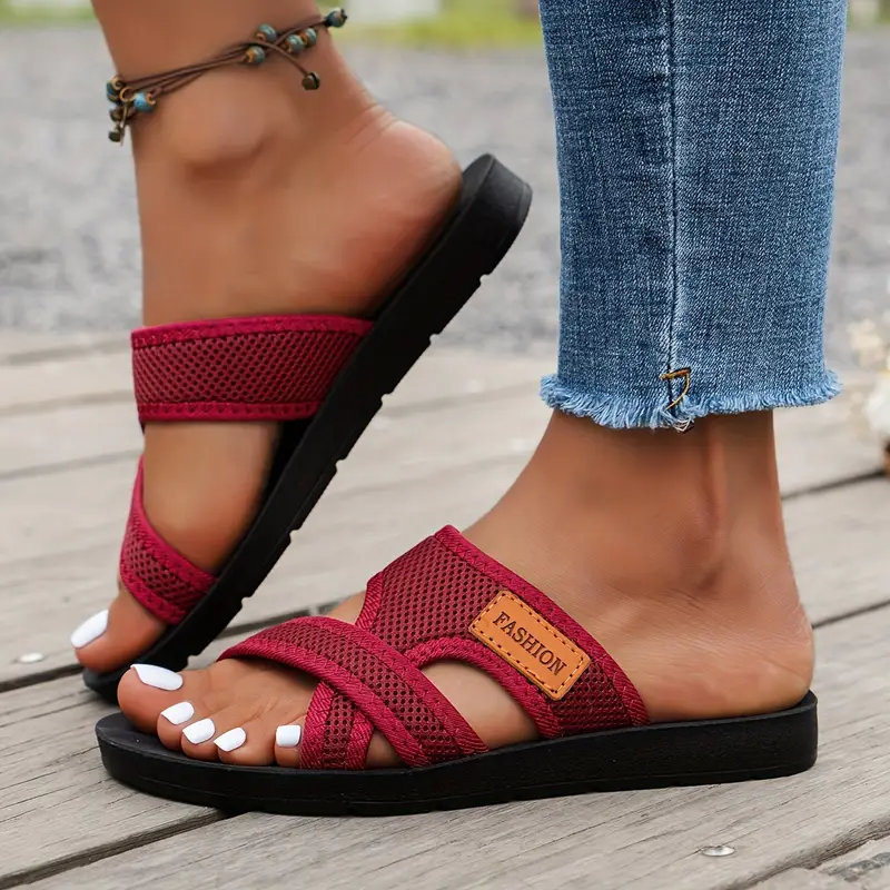 🔥Last Day Promotion 50% OFF🔥 Women's Breathable Mesh Slide Sandals Comfortable Flip Flops