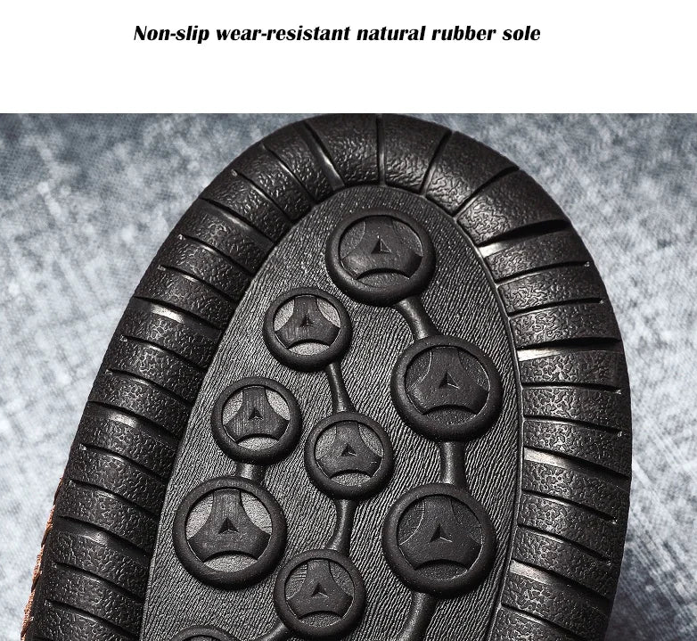 WalkEase™ Men’s Handmade Non-Slip Leather Sneakers – All-Day Comfort