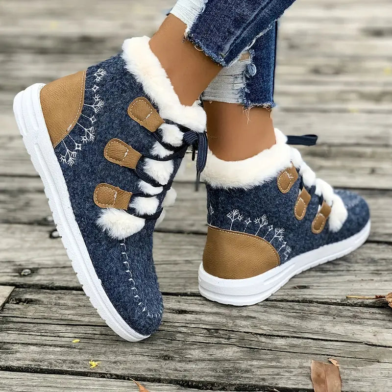 🥾 Cozy Fleece-Lined Women's Winter Booties