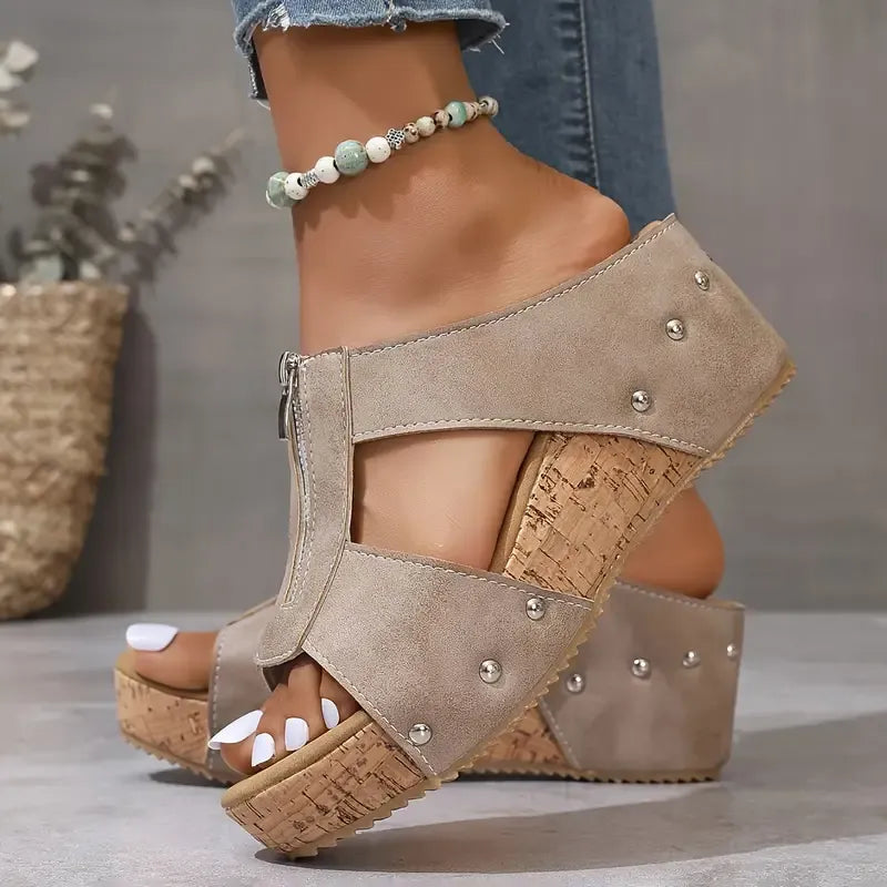 Women's Stylish Wedge Summer Pillow Slide Sandals