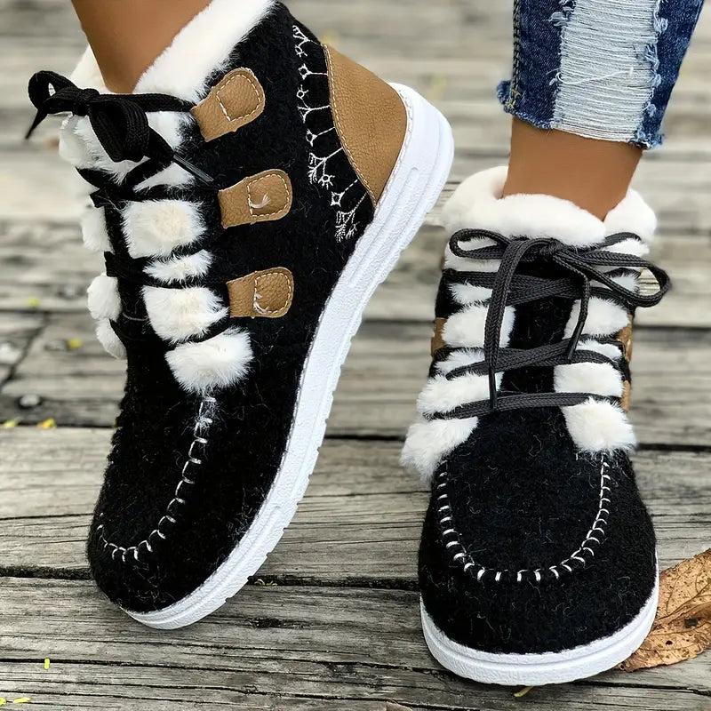 🥾 Cozy Fleece-Lined Women's Winter Booties