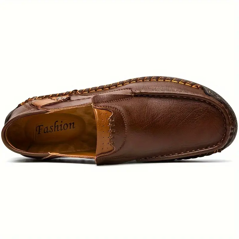 Plus Size Men's Orthopedic Retro Leather Loafers – Breathable, Wear-Resistant & Non-Slip for Walking & Driving