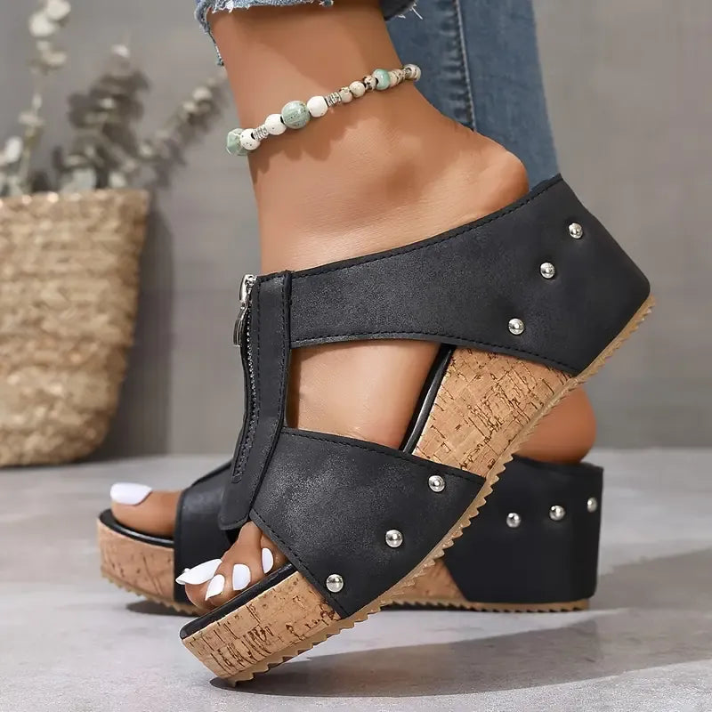 Women's Stylish Wedge Summer Pillow Slide Sandals