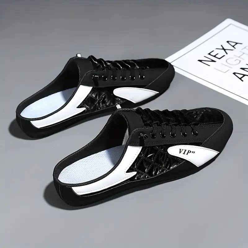 Men's Fashion Breathable Slip-On Mules, Lightweight Non-Slip Comfy Casual Shoes