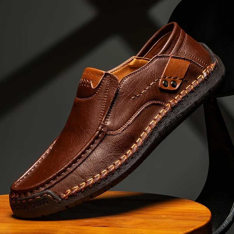 2026 FlexStep™ Classic Hand-Stitched Leather Loafers – Comfortable, Supportive, Slip-On