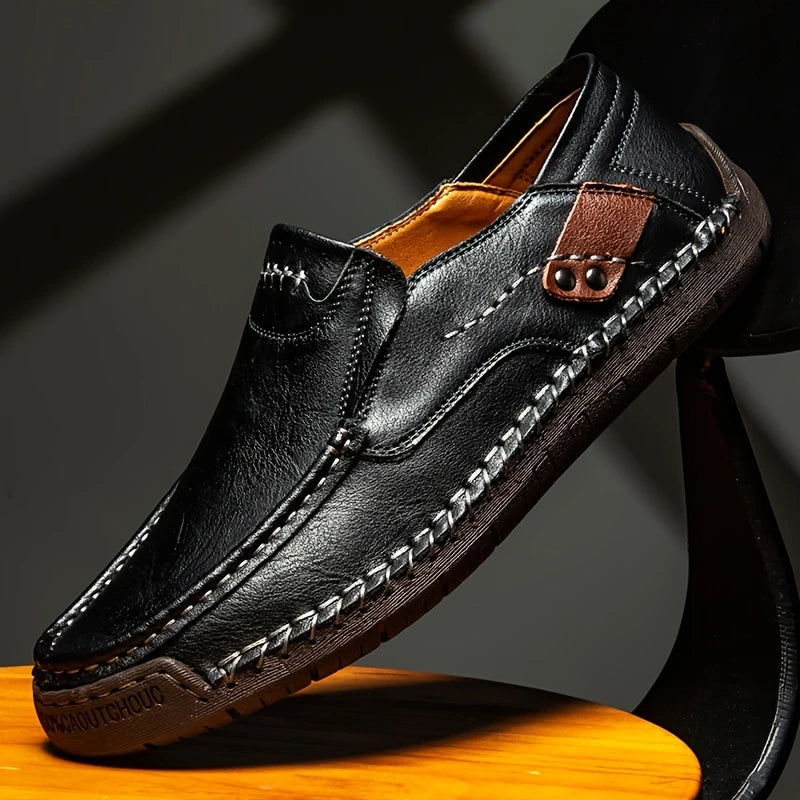 2026 FlexStep™ Classic Hand-Stitched Leather Loafers – Comfortable, Supportive, Slip-On