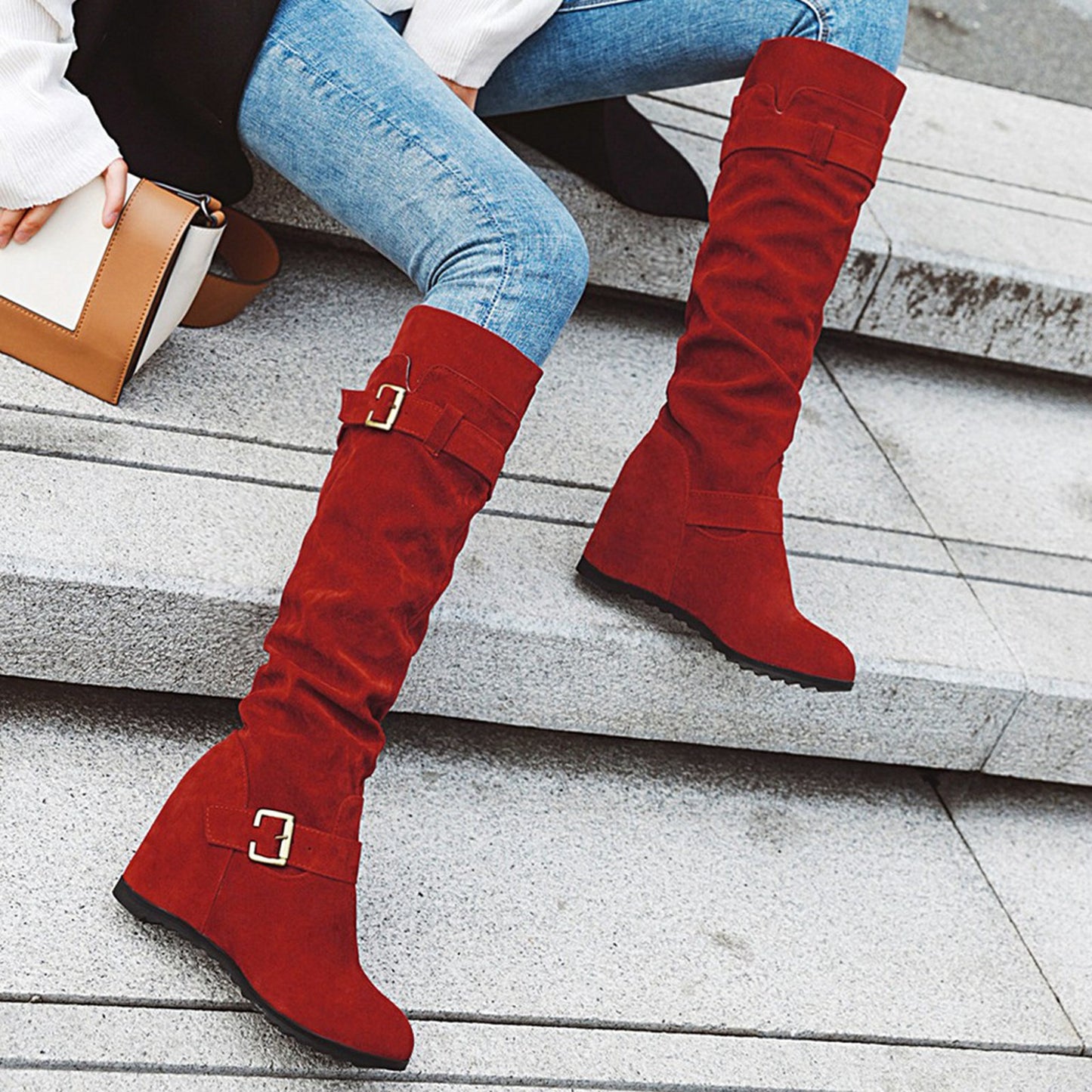 Women Vintage Boots Short Boots Thick High Heel Middle Ankle Boots Comfortable Women's Fashion Boots Botas Sapatos Feminino