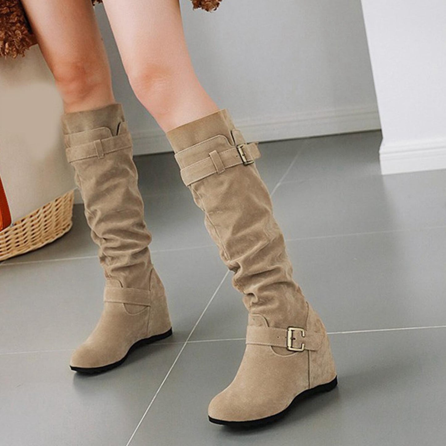 Women Vintage Boots Short Boots Thick High Heel Middle Ankle Boots Comfortable Women's Fashion Boots Botas Sapatos Feminino