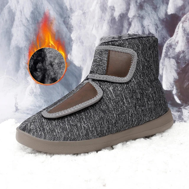 Women's Winter Plush Ankle Snow Boots - Warm Diabetic-Friendly Outdoor Walking Shoes