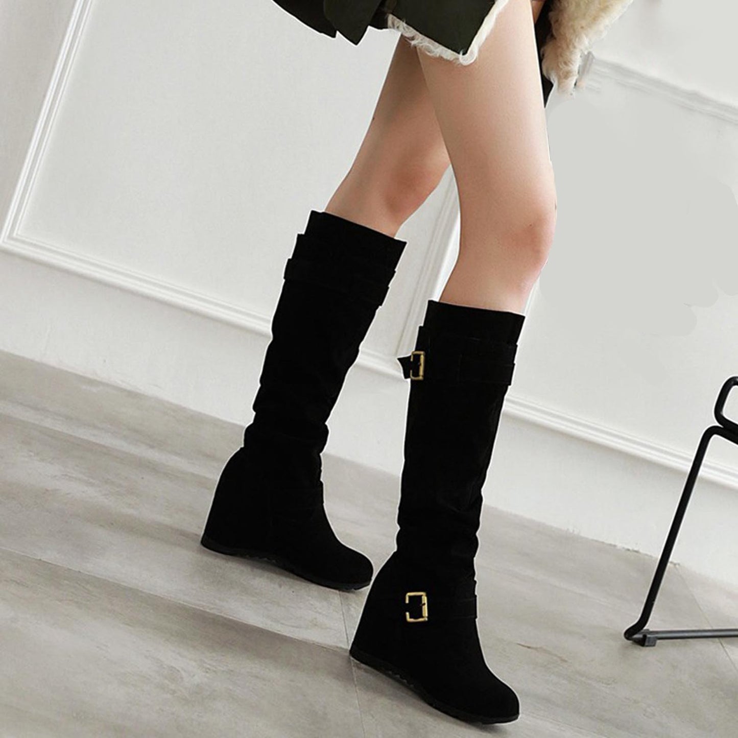 Women Vintage Boots Short Boots Thick High Heel Middle Ankle Boots Comfortable Women's Fashion Boots Botas Sapatos Feminino