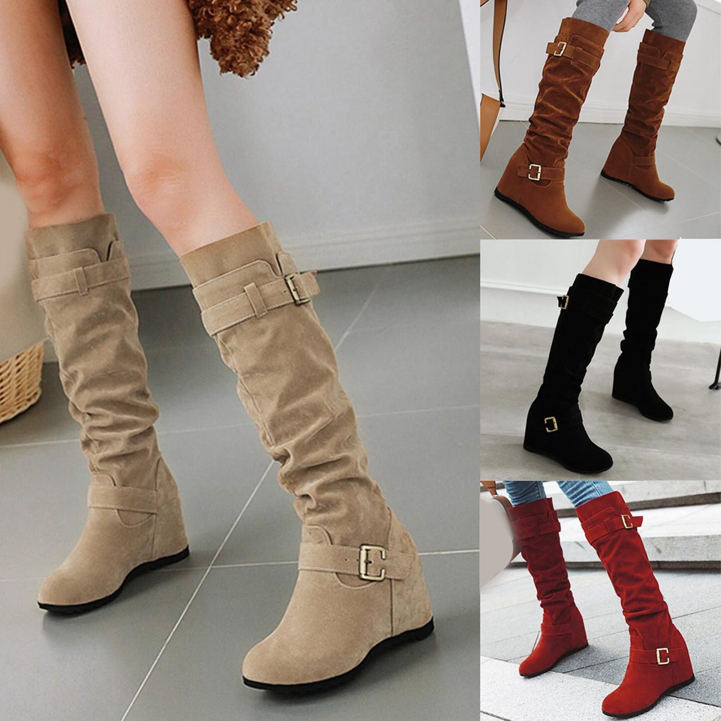 Women Vintage Boots Short Boots Thick High Heel Middle Ankle Boots Comfortable Women's Fashion Boots Botas Sapatos Feminino