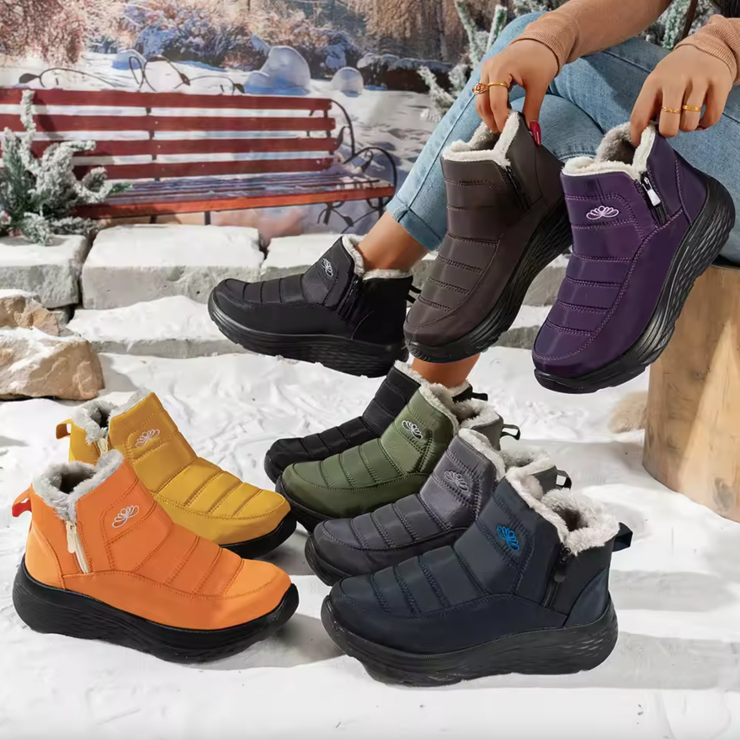 CozyWinter™ Women’s Insulated Snow Boots – Waterproof, Non-Slip & Easy Zip-On