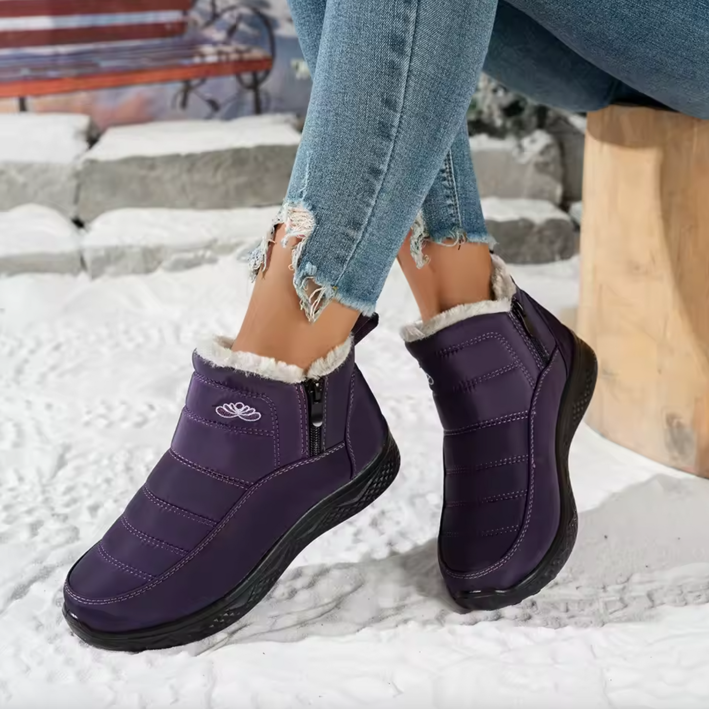 CozyWinter™ Women’s Insulated Snow Boots – Waterproof, Non-Slip & Easy Zip-On