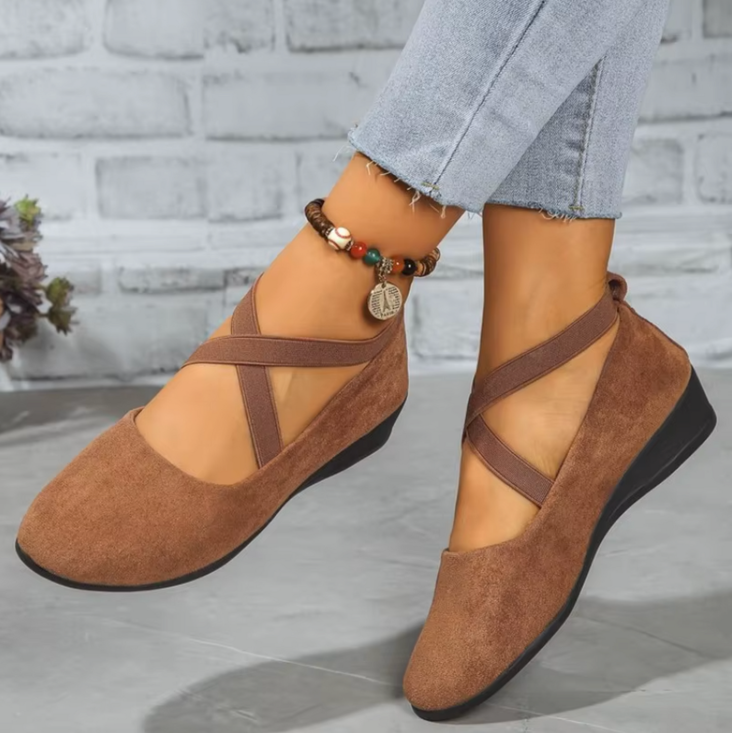 EasyStep™ Women’s Mary Jane Comfort Flats – Easy Slip-On, Soft Feel & Secure Stretch Fit