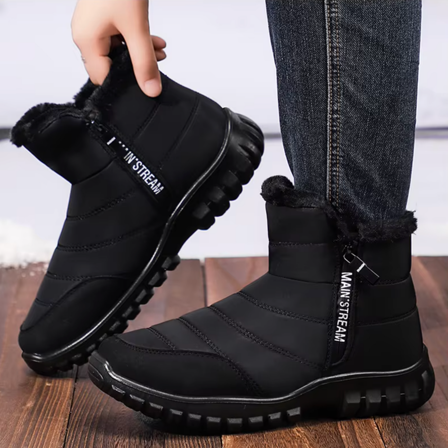 CozyStep™ Men's Waterproof Side-Zip Winter Boots – Ultra Warm & Orthopedic Comfort