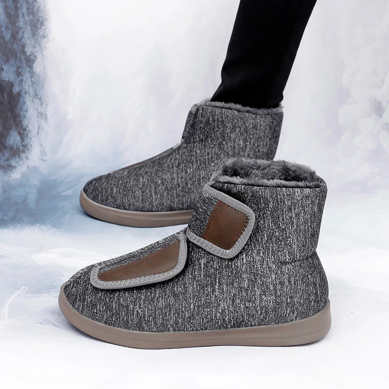 Women's Winter Plush Ankle Snow Boots - Warm Diabetic-Friendly Outdoor Walking Shoes