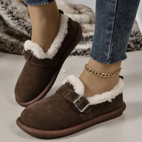 Women's Plush Round Toe Slip-On Flats