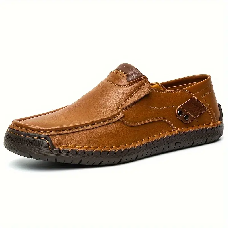 Plus Size Men's Orthopedic Retro Leather Loafers – Breathable, Wear-Resistant & Non-Slip for Walking & Driving