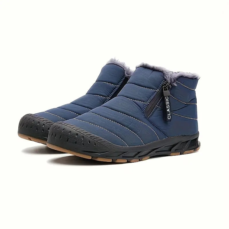 Women's Warm Fleece Non-slip Ankle Boots, Comfy Outdoor Hiking Lined Trekking Barefoot Shoes