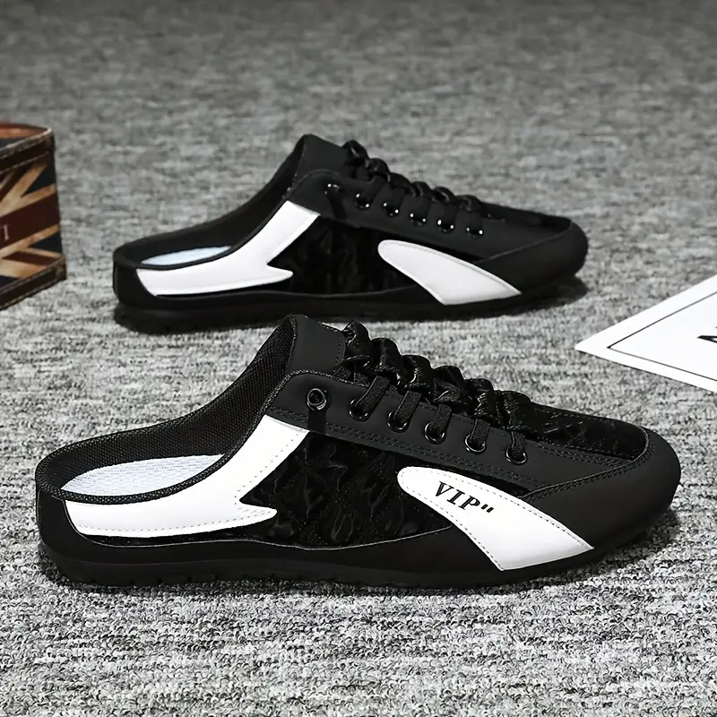 Men's Fashion Breathable Slip-On Mules, Lightweight Non-Slip Comfy Casual Shoes