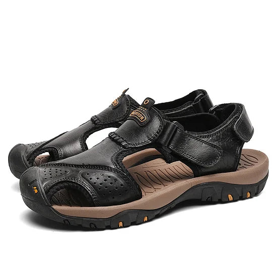 Men's Orthopedic Support Non-slip Sport Sandals Lightweight Trail Hiking Leather Sandals