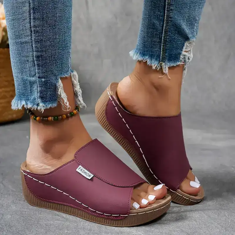 🔥HOT SALE -50% OFF🔥 Comfortable Arch Support Slides - Women's Solid Color Sandals - Breathable🔥