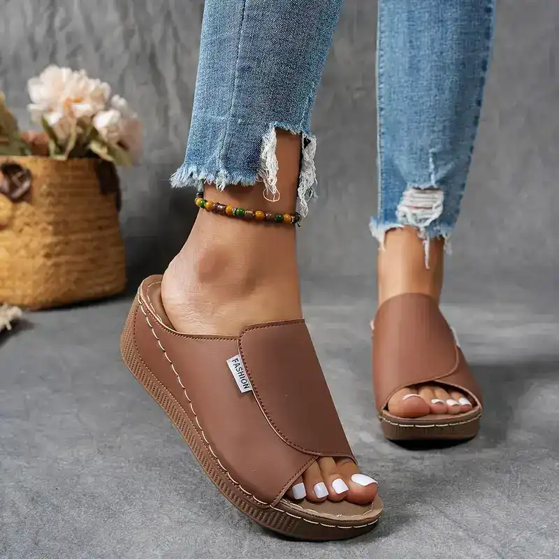 🔥HOT SALE -50% OFF🔥 Comfortable Arch Support Slides - Women's Solid Color Sandals - Breathable🔥