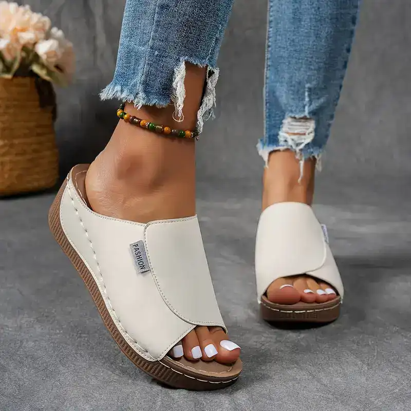 🔥HOT SALE -50% OFF🔥 Comfortable Arch Support Slides - Women's Solid Color Sandals - Breathable🔥