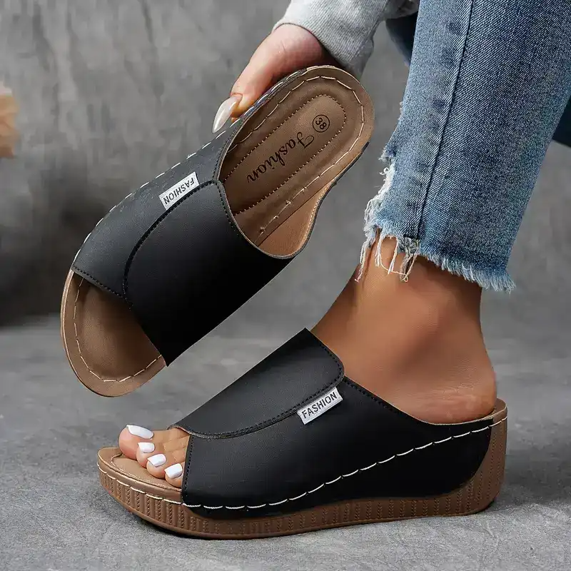 🔥HOT SALE -50% OFF🔥 Comfortable Arch Support Slides - Women's Solid Color Sandals - Breathable🔥