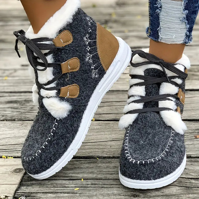 🥾 Cozy Fleece-Lined Women's Winter Booties