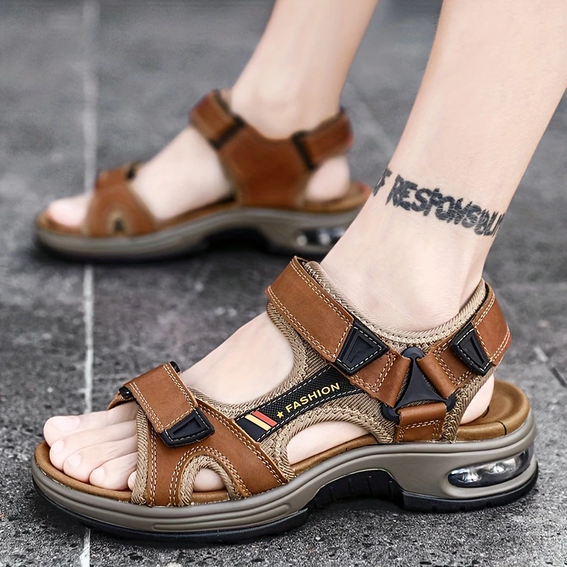 💯Summer Collection 💯Men's Orthopedic Leather Sandals – Breathable, Adjustable, Air Cushion