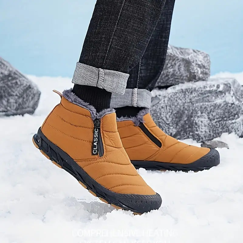 Women's Warm Fleece Non-slip Ankle Boots, Comfy Outdoor Hiking Lined Trekking Barefoot Shoes