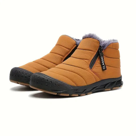 Women's Warm Fleece Non-slip Ankle Boots, Comfy Outdoor Hiking Lined Trekking Barefoot Shoes